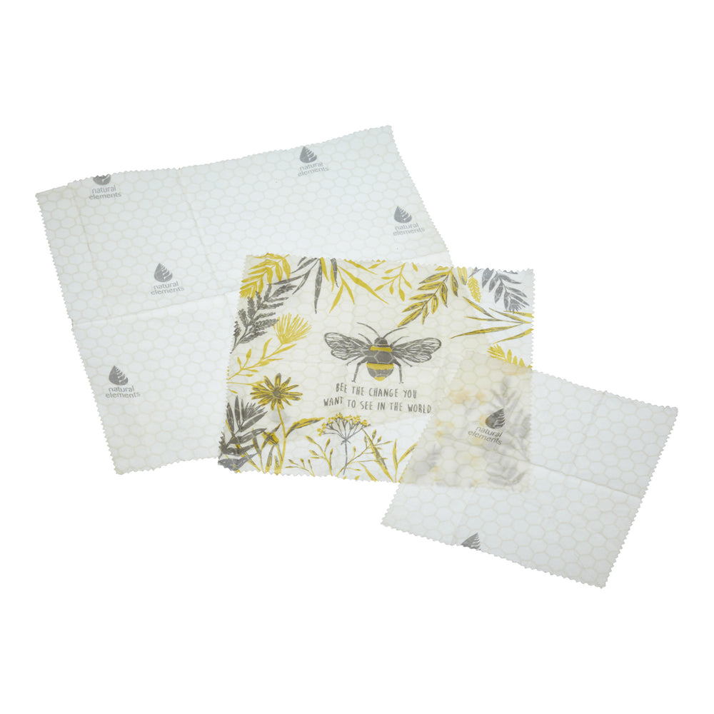 Natural Elements Eco-Friendly Set of Three Beeswax Food Wraps image 1