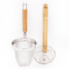 2pc Oriental Cooking Utensils Set with Stainless Steel Strainer and Bamboo Skimmer image 1