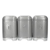 KitchenCraft Lovello Textured Tea, Coffee and Sugar Canisters in Gift Box, Steel - Shadow Grey