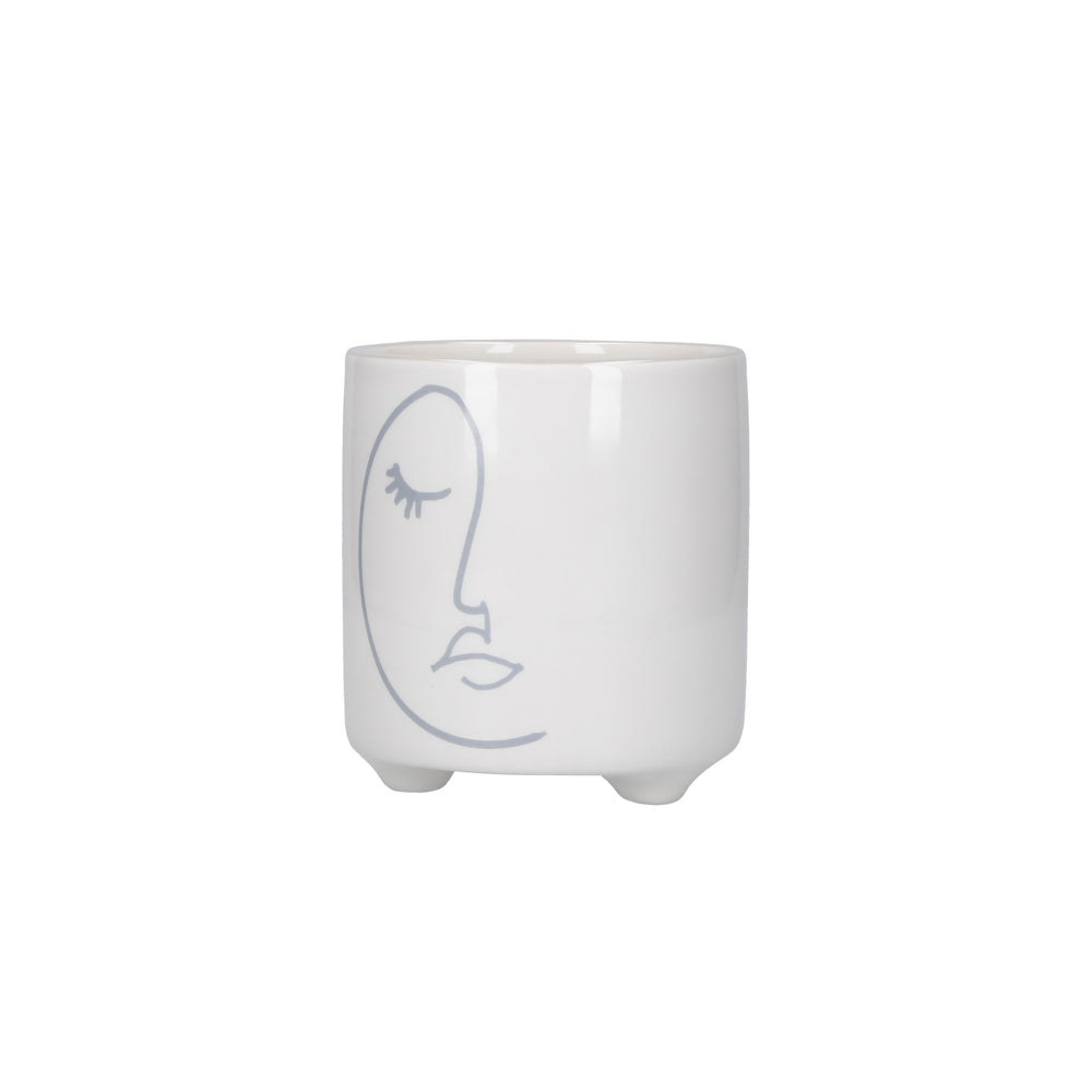 KitchenCraft Abstract Face Planter, Dolomite, White / Grey image 1