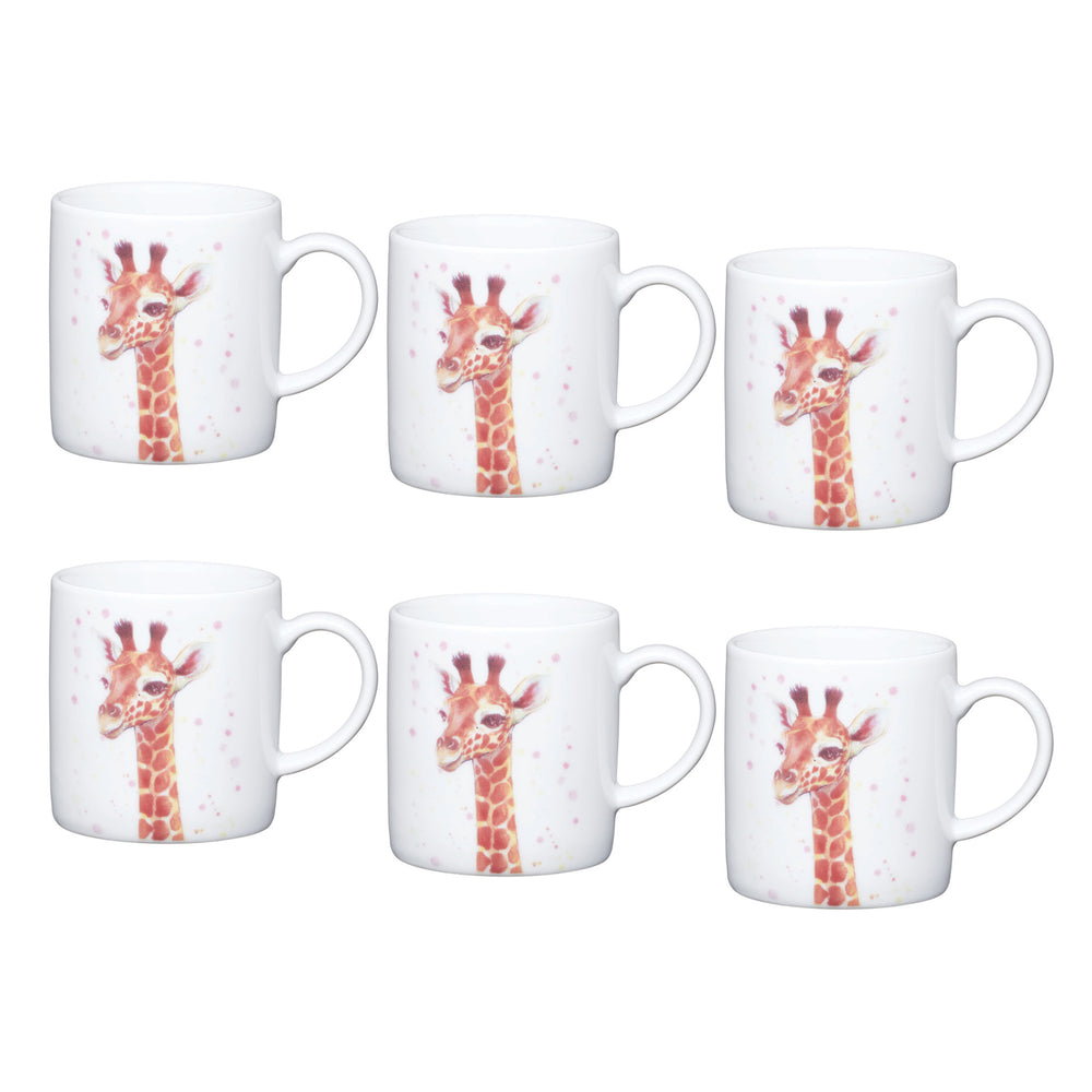 Set of 6 KitchenCraft 80ml Porcelain Giraffe Espresso Cups image 1