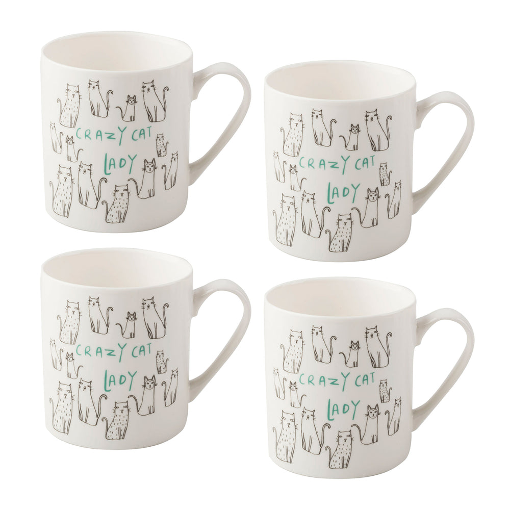 Set of 4 Everyday Home Cat Can Mugs image 1