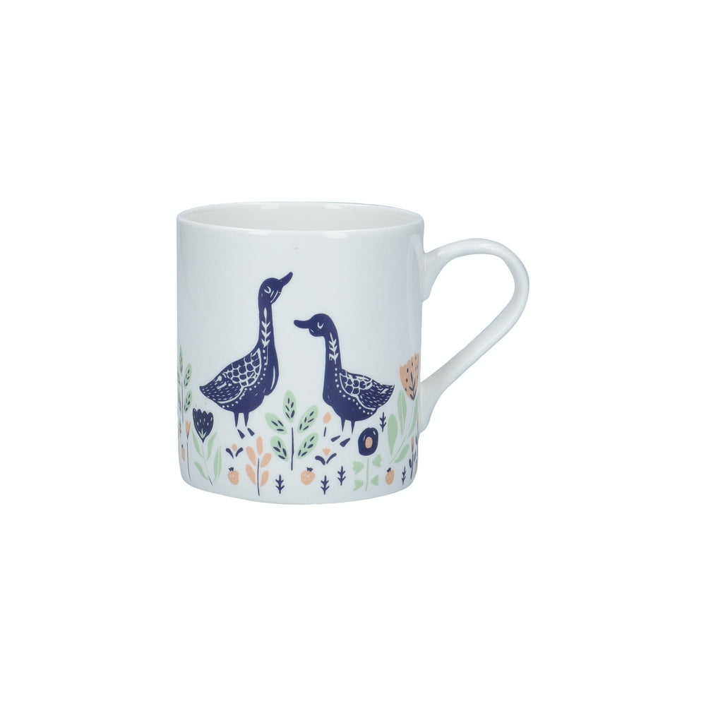 KitchenCraft Fine Bone China Woodcut Goose 250ml Can Mug image 1
