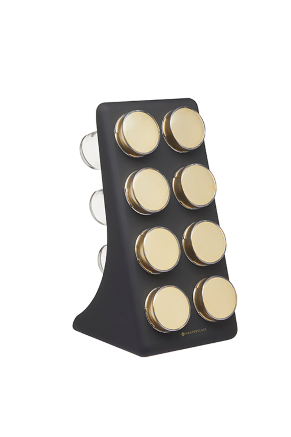 MasterClass Eight Jar Spice Rack with Matt Black and Brass Finish image 1