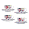 Set of 4 Mikasa Clovelly Porcelain 240ml Teacups and Saucers image 1