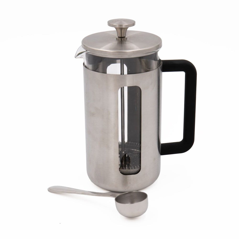 2pc Cafetière Set including Pisa 8-Cup Brushed Stainless Steel Cafetière and Stainless Steel Coffee Measuring Scoop image 1