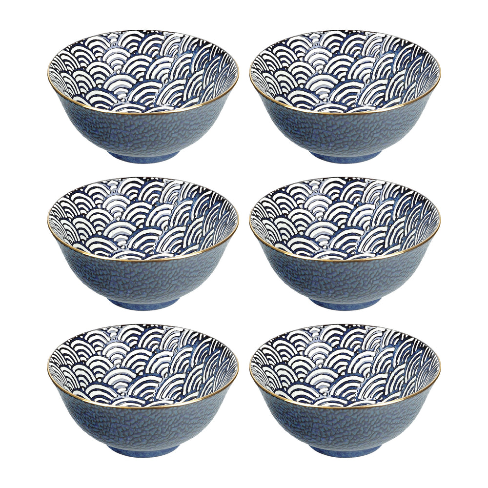Set of 6 Mikasa Satori Porcelain 16cm Rice Bowls image 1