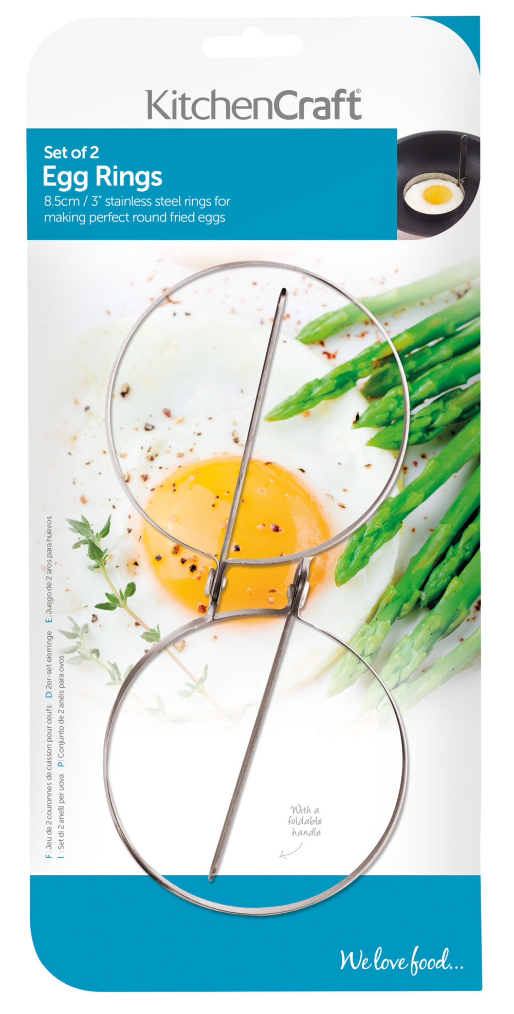 KitchenCraft Set of 2 Stainless Steel Round Egg Rings image 1