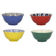 KitchenCraft Set of 4 Patterned Cereal Bowls in Gift Box, Ceramic - 'World of Flavours' Designs