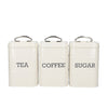 KitchenCraft Living Nostalgia Tea, Coffee and Sugar Canisters in Gift Box, Steel - Antique Cream image 1