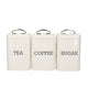 KitchenCraft Living Nostalgia Tea, Coffee and Sugar Canisters in Gift Box, Steel - Antique Cream