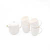 5pc White China Tea Set with 750ml Teapot and 4x Coupe Mugs - Cashmere image 1