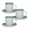 Set of 3 La Cafetiere Barcelona Retro Blue 260ml Coffee Cups and Saucers image 1