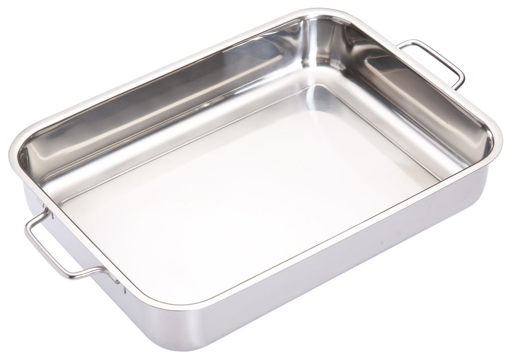 MasterClass Stainless Steel Heavy Duty Roasting Pan, 37cm x 27cm image 1