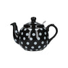 London Pottery Farmhouse 4 Cup Teapot Black With White Spots image 1