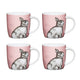 Set of 4 KitchenCraft China Rabbit Mugs