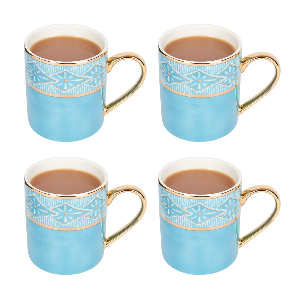 Set of 4 Victoria And Albert Dagoty Pierre Blue Can Mugs image 1