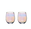 BarCraft Set of Two Iridescent Glass Tumblers image 1