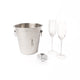 4pc Drinkware Set including 2x Ribbed Champagne Flutes, Bottle Opener and Stainless Steel Champagne Bucket