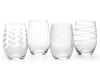 Mikasa 'Cheers' Set of 4 Etched Crystal Stemless Wine Glasses image 1
