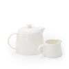 2pc White Porcelain Tea Set including 6-Cup Ridged Teapot and Creamer - M By Mikasa image 1