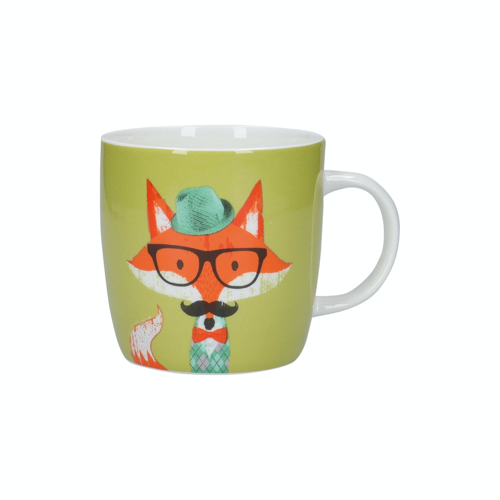 KitchenCraft China 425ml Fox Specs Barrel Shaped Mug image 1