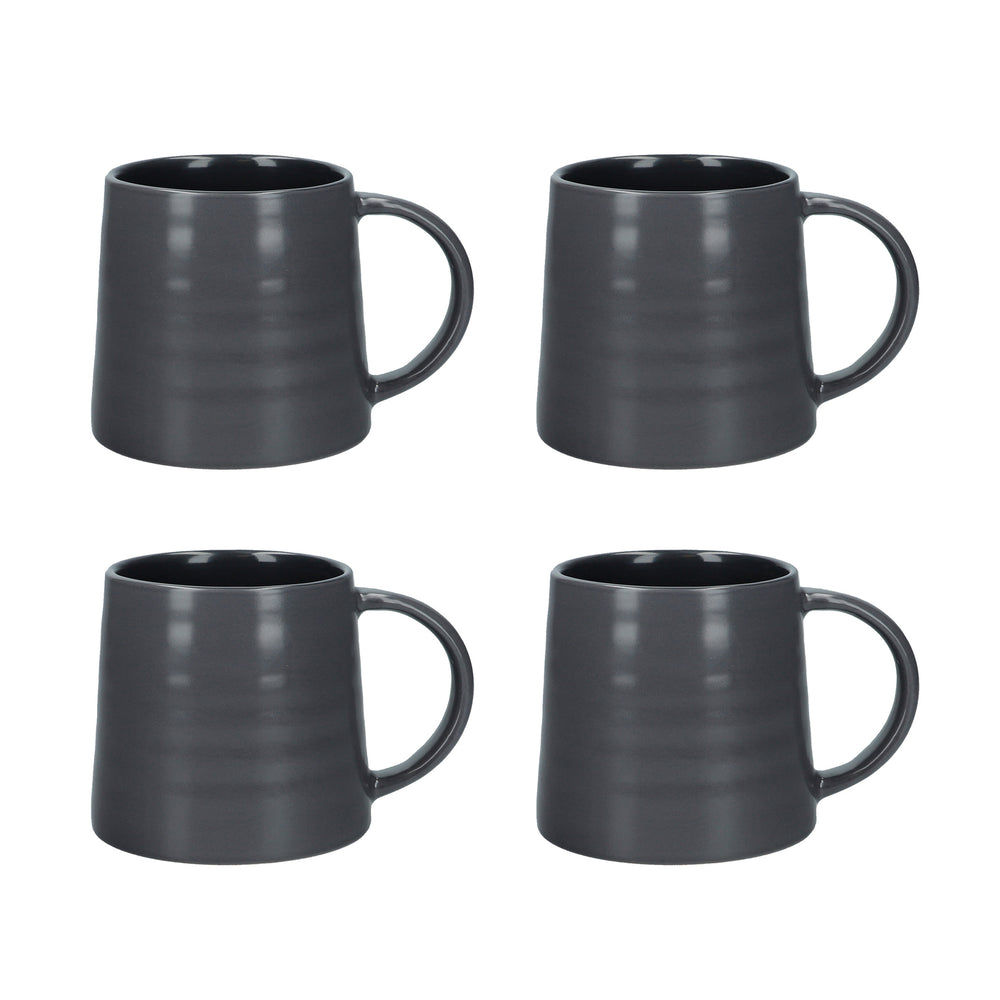 Set of 4 Mikasa Serenity Ceramic 440ml Slate Grey Mugs image 1