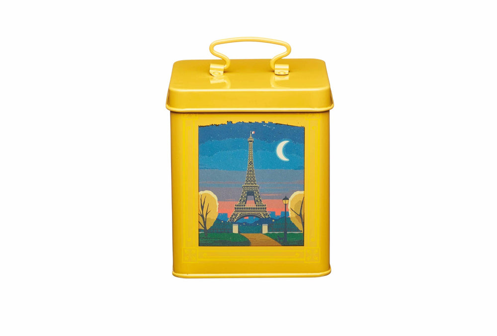 KitchenCraft World of Flavours Printed Yellow Carbon Steel Storage Tin image 1