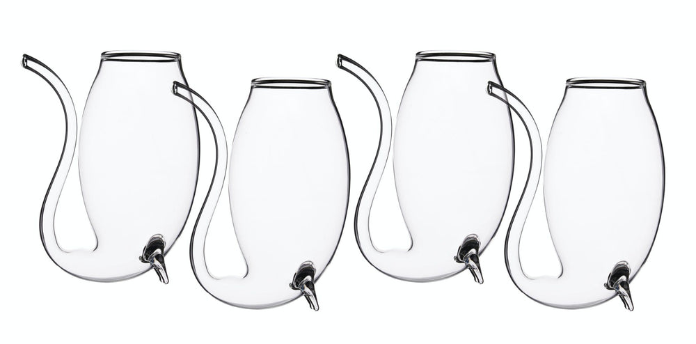BarCraft Set of 4 Glass Port Sippers image 1