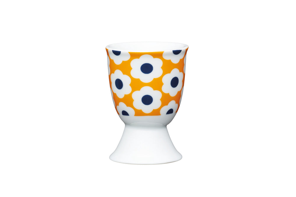 KitchenCraft Retro Flower Spot Porcelain Egg Cup image 1
