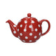 London Pottery Globe 6 Cup Teapot Red With White Spots