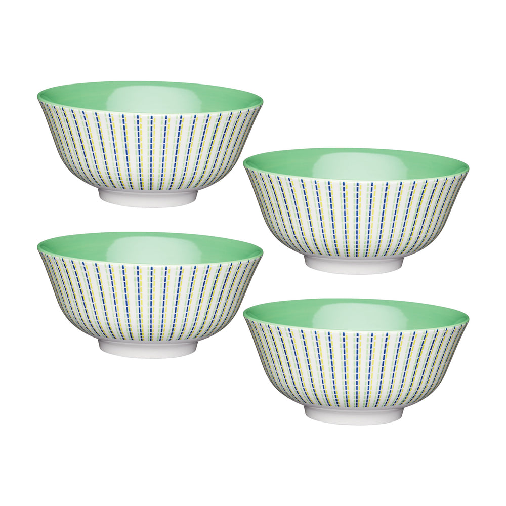 Set of 4 KitchenCraft Moroccan Style Lime Hues Ceramic Bowls image 1