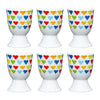 Set of 6 KitchenCraft Brights Hearts Porcelain Egg Cups image 1