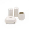 4pc Porcelain Tableware Set with Milk Jug,100ml, Butter Dish, 10cm, and Salt & Pepper Shakers - White Basics image 2