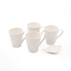 5pc White Porcelain Tea Set including 4x Conical Mugs and Tea Bag Tidy - White Basics image 1