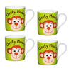 Set of 4 KitchenCraft Set of China Cheeky Monkey Mini Mugs image 1