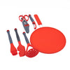 Colourworks Brights Set with Peeler, Brush, Scissors, "The Swip", Splatter Screen and Masher - Red