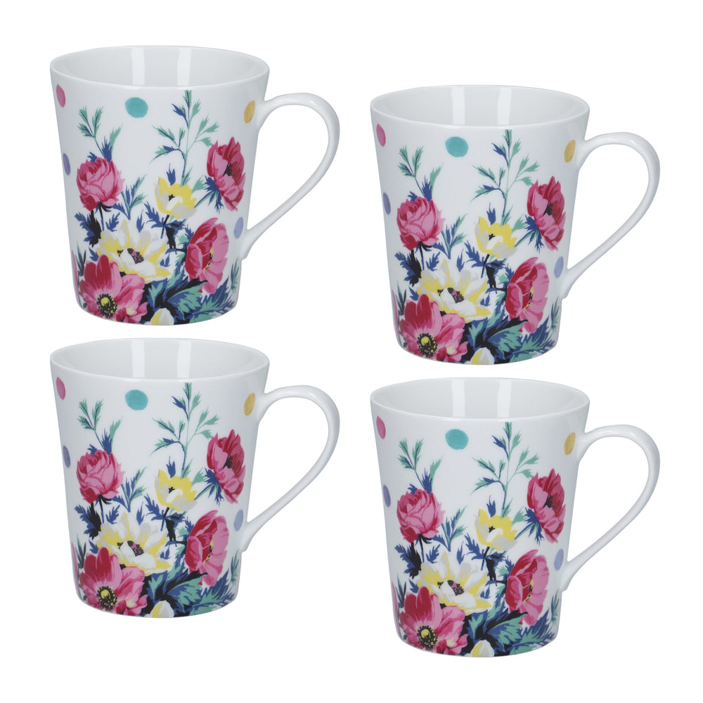 Set of 4 Mikasa Clovelly Porcelain 330ml Nautical Striple Conical Mugs image 1