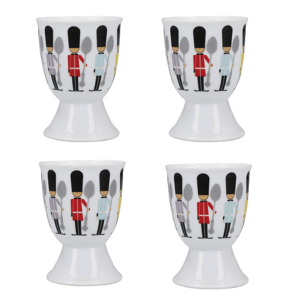 KitchenCraft Soldier Egg Cup Set - Porcelain, 4 Pieces image 1