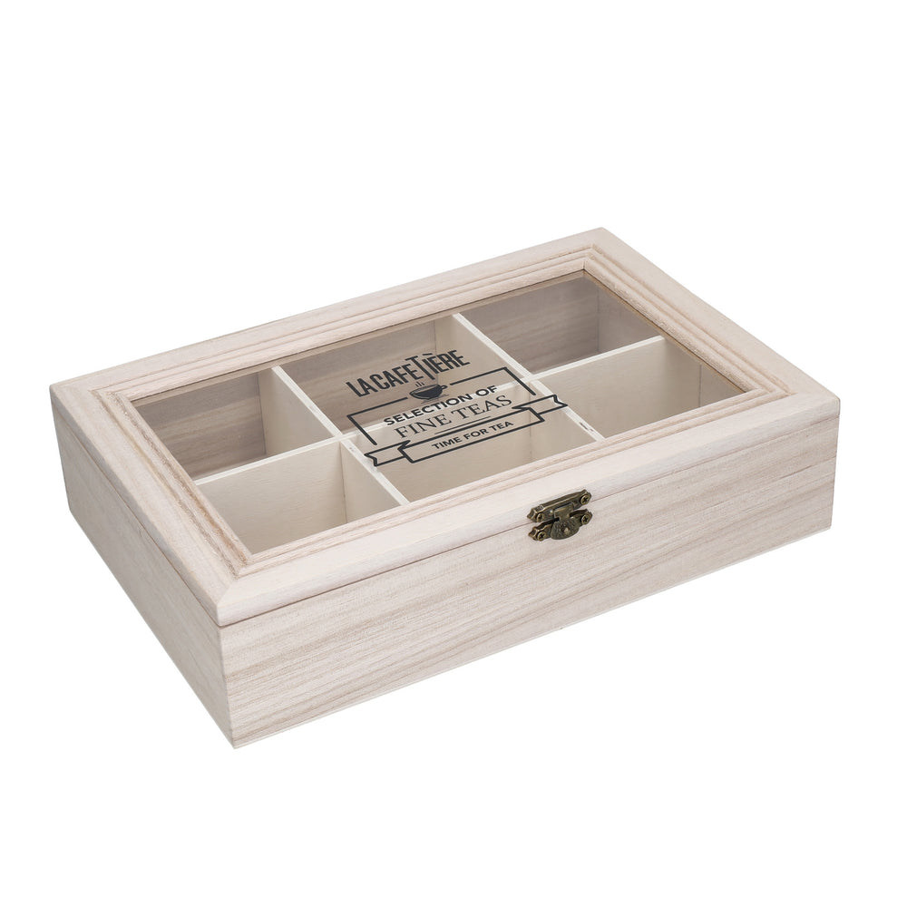 La Cafetière Wooden 6 Compartment Tea Box image 1