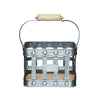 Industrial Kitchen Metal and Mango Wood Condiment Caddy image 1