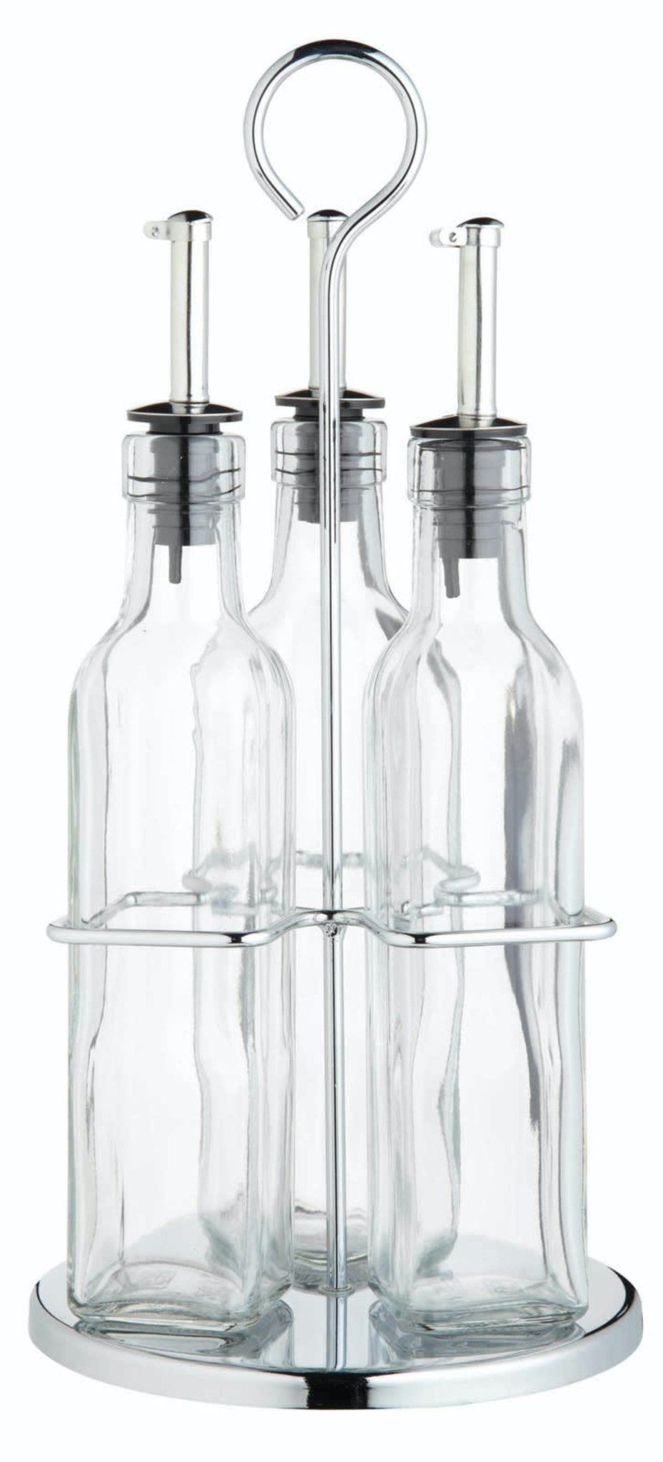 KitchenCraft World of Flavours Italian 3 Bottle Glass Oil and Vinegar Set image 1