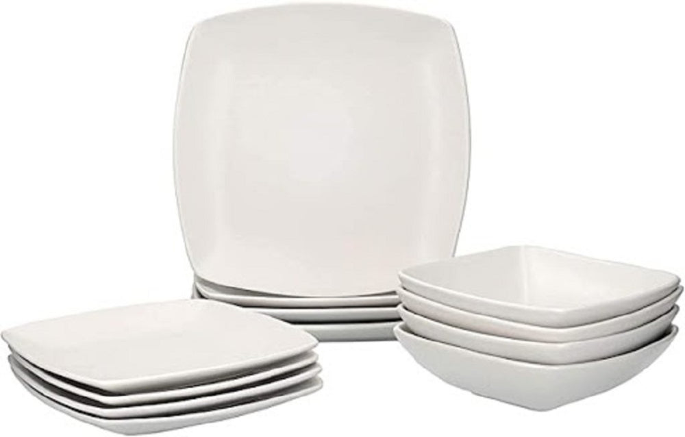 Creative Tops Raven White 12 Piece Dinner Set, Square, Ceramic, Service for 4 image 1