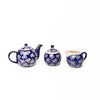 3pc Ceramic Tea Set with 4-Cup Teapot, Sugar and Creamer Pots - Small Daisies image 1