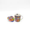 2pc Cup Cakes Ceramic Tea Set with 370ml Ceramic Mug and Ceramic Coaster - Love Hearts