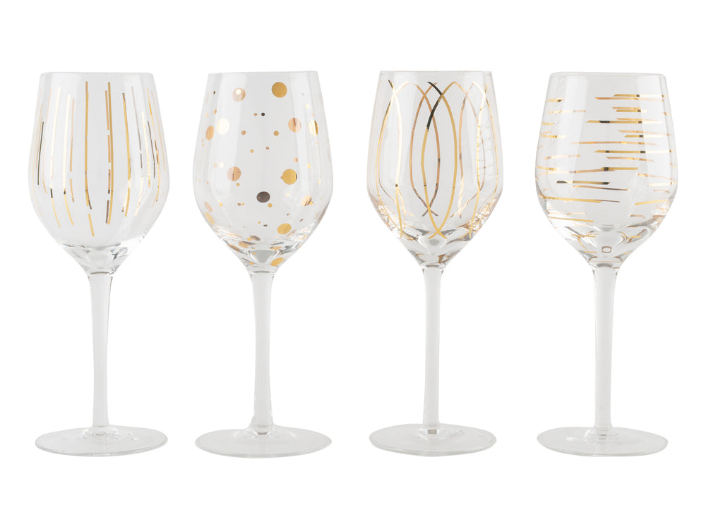 Mikasa Cheers Metallic Gold Set Of 4 14Oz Wine Glasses image 1