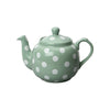 London Pottery Farmhouse 4 Cup Teapot Green With White Spots