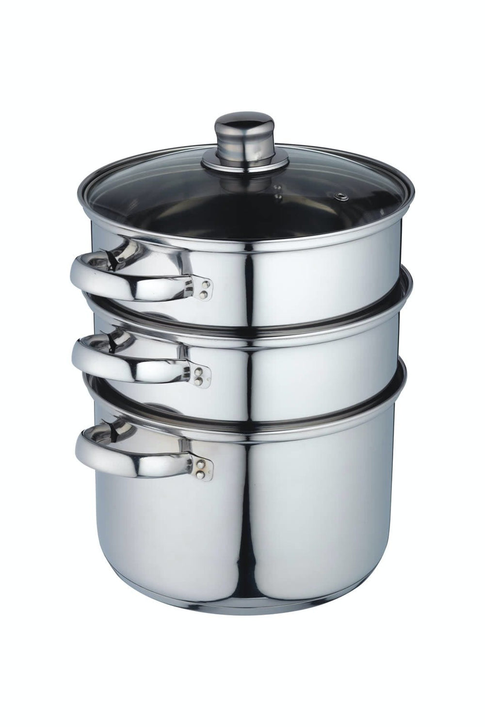 KitchenCraft Stainless Steel Three Tier Steamer, 22cm image 1
