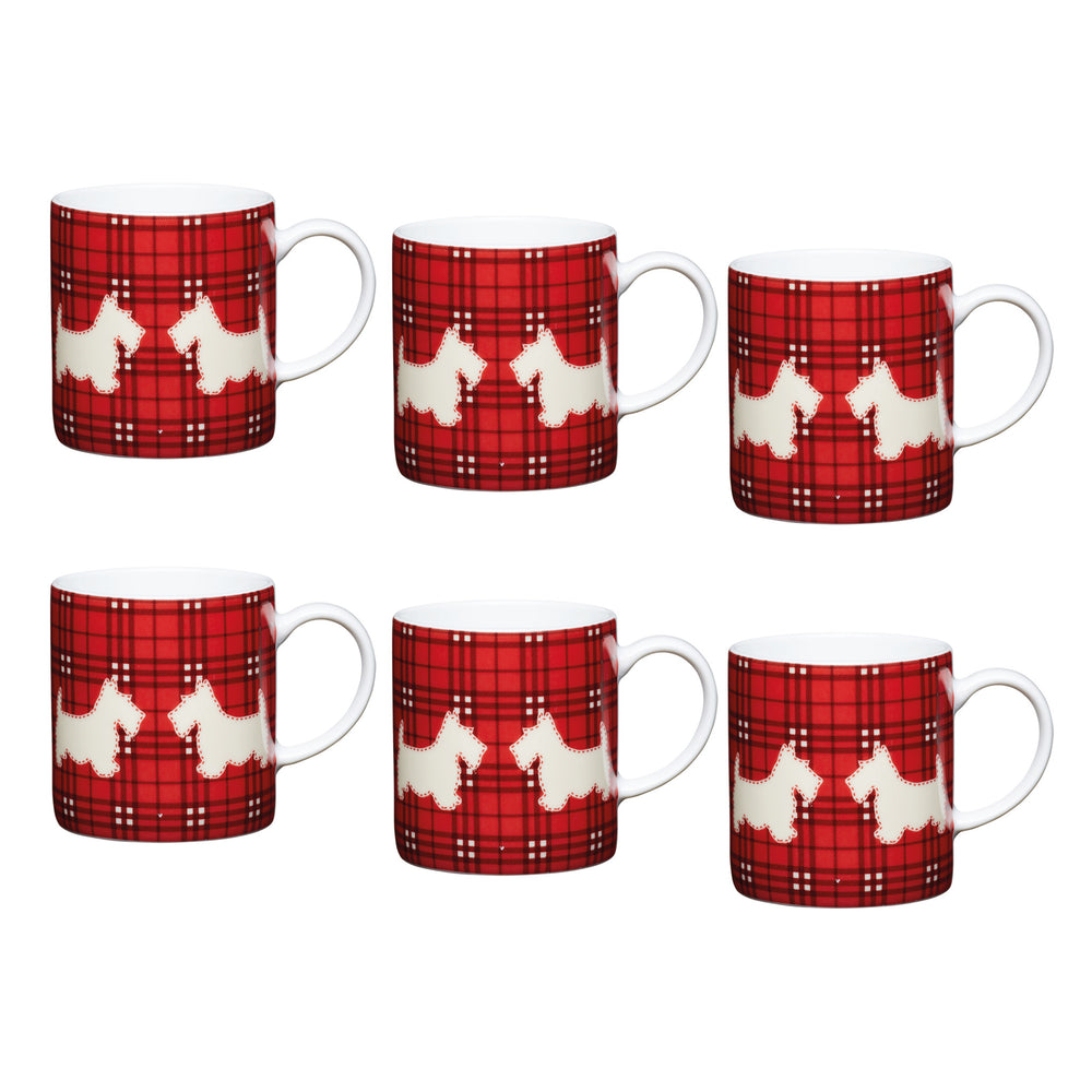 Set of 6 KitchenCraft 80ml Porcelain Scottie Dog Espresso Cups image 1