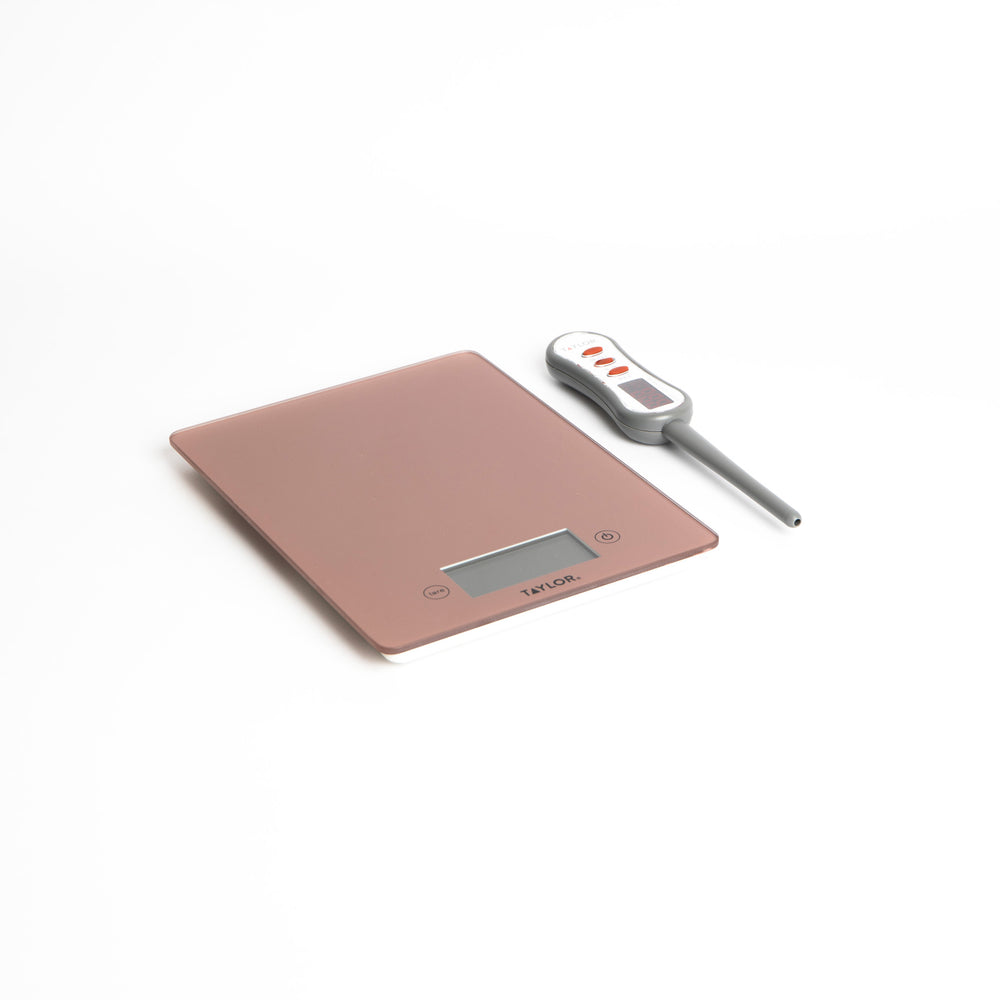 2pc Digital Kitchen Tools Set including Touchless Tare Pro Digital Dry / Liquid Scales and Digital Step Stem Thermometer image 1